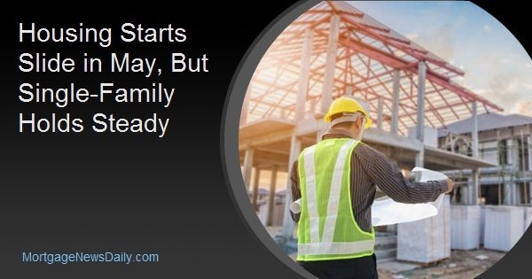 Housing Starts Slide in May, But Single-Family Holds Steady