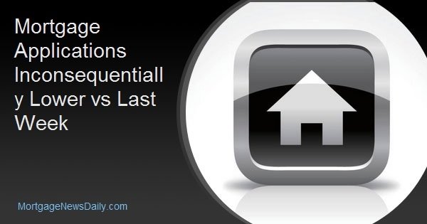 Mortgage Applications Inconsequentially Lower vs Last Week