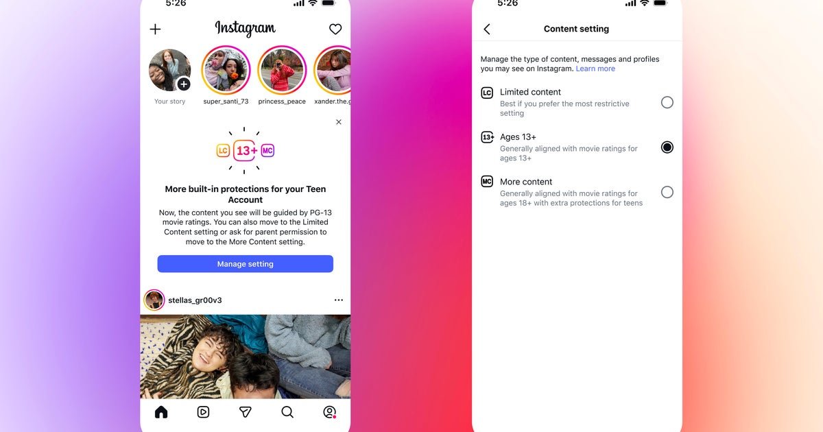 Instagram introduces new restrictions for teen accounts, guided by PG-13 movie ratings