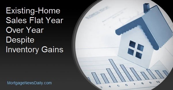 Existing-Home Sales Flat Year Over Year Despite Inventory Gains