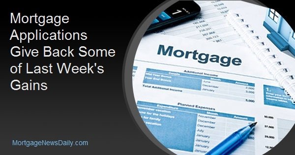 Mortgage Applications Give Back Some of Last Week's Gains